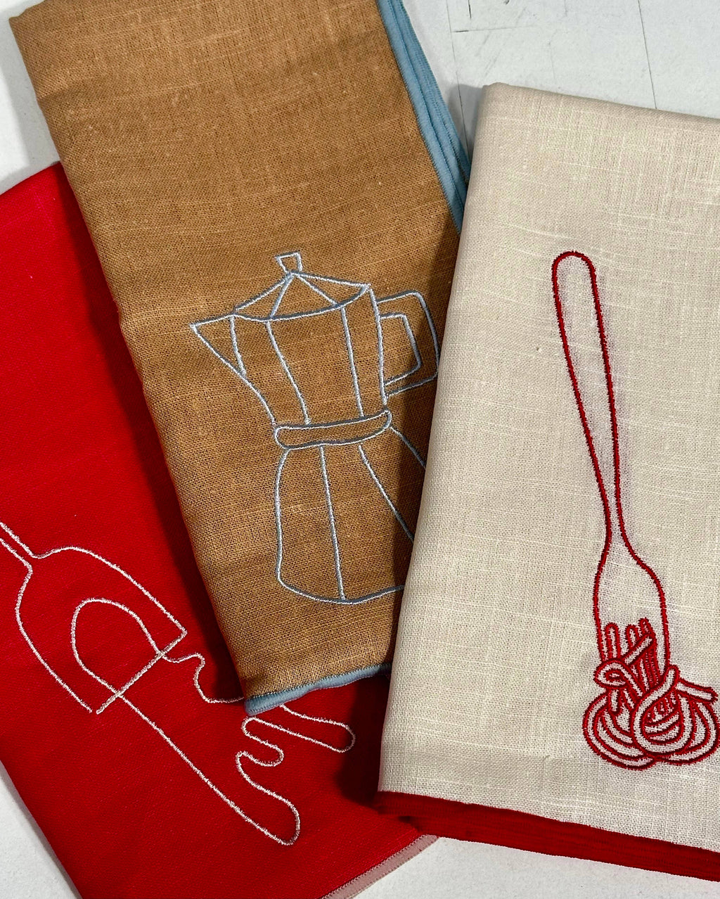 Spaghetti Linen Blend Napkins -Set of 2