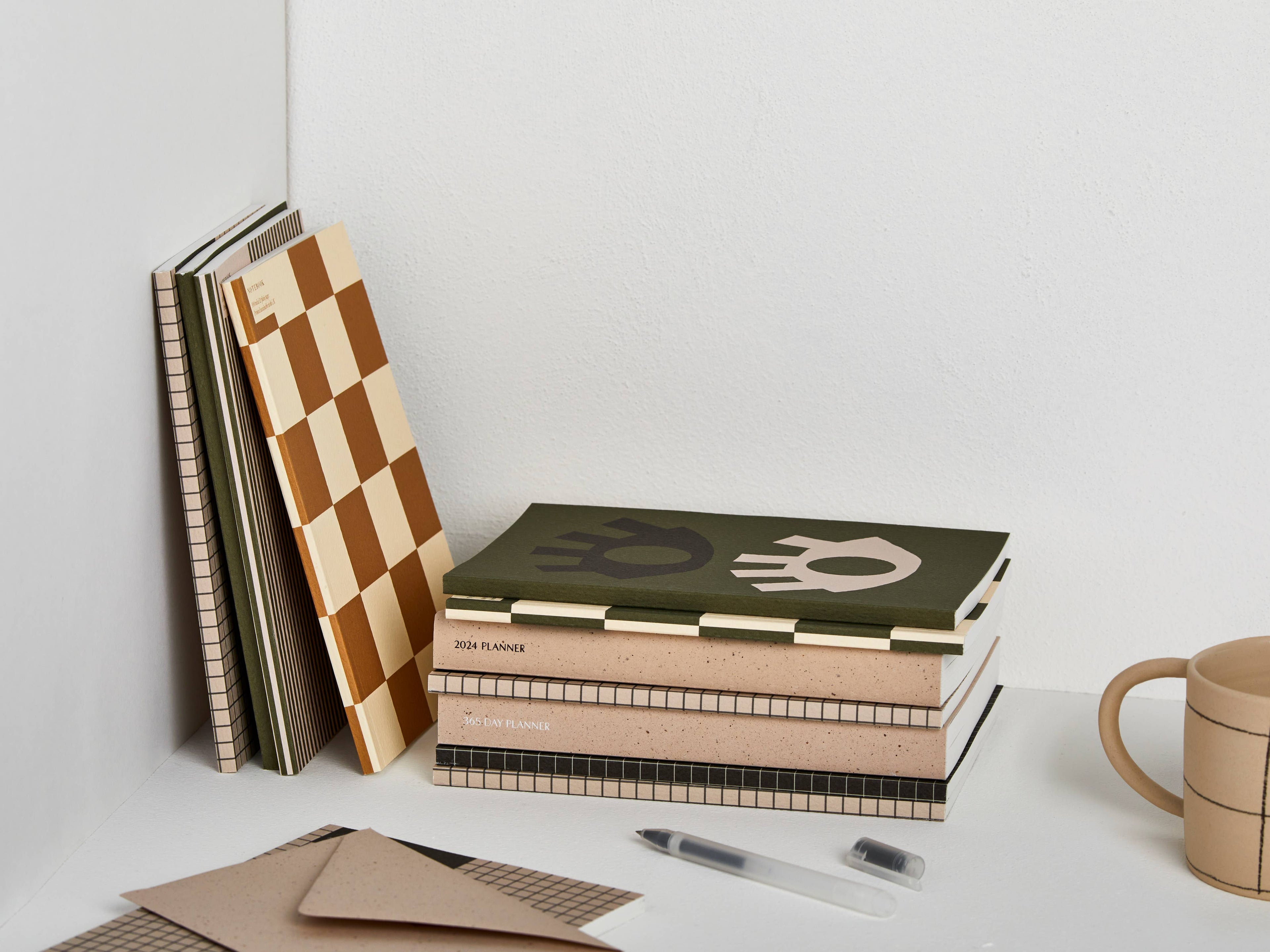 Checkerboard Ochre Notebook