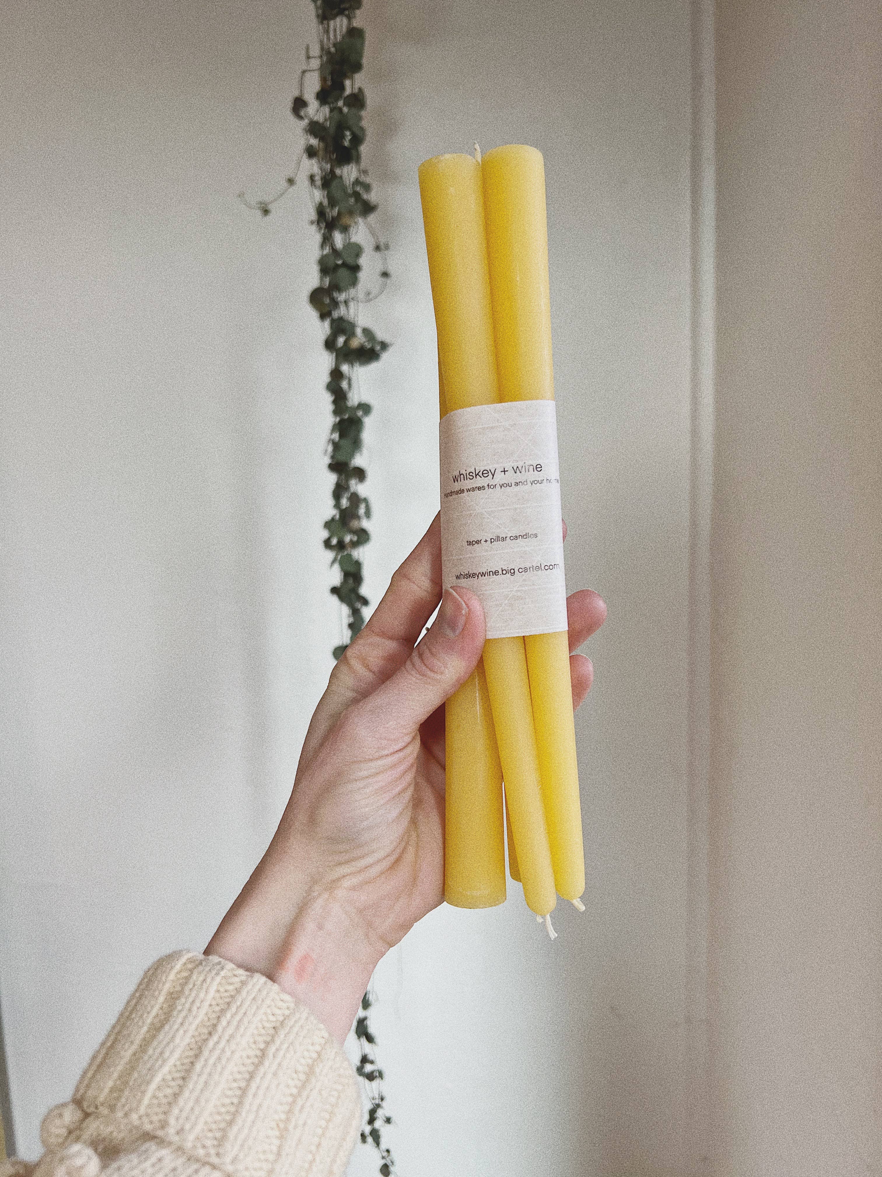 Ivory Dinner Table Taper Candles: Set of 4