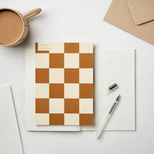 Load image into Gallery viewer, Checkerboard Ochre Notebook
