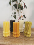 Fluted pillar candle no.3: Ivory