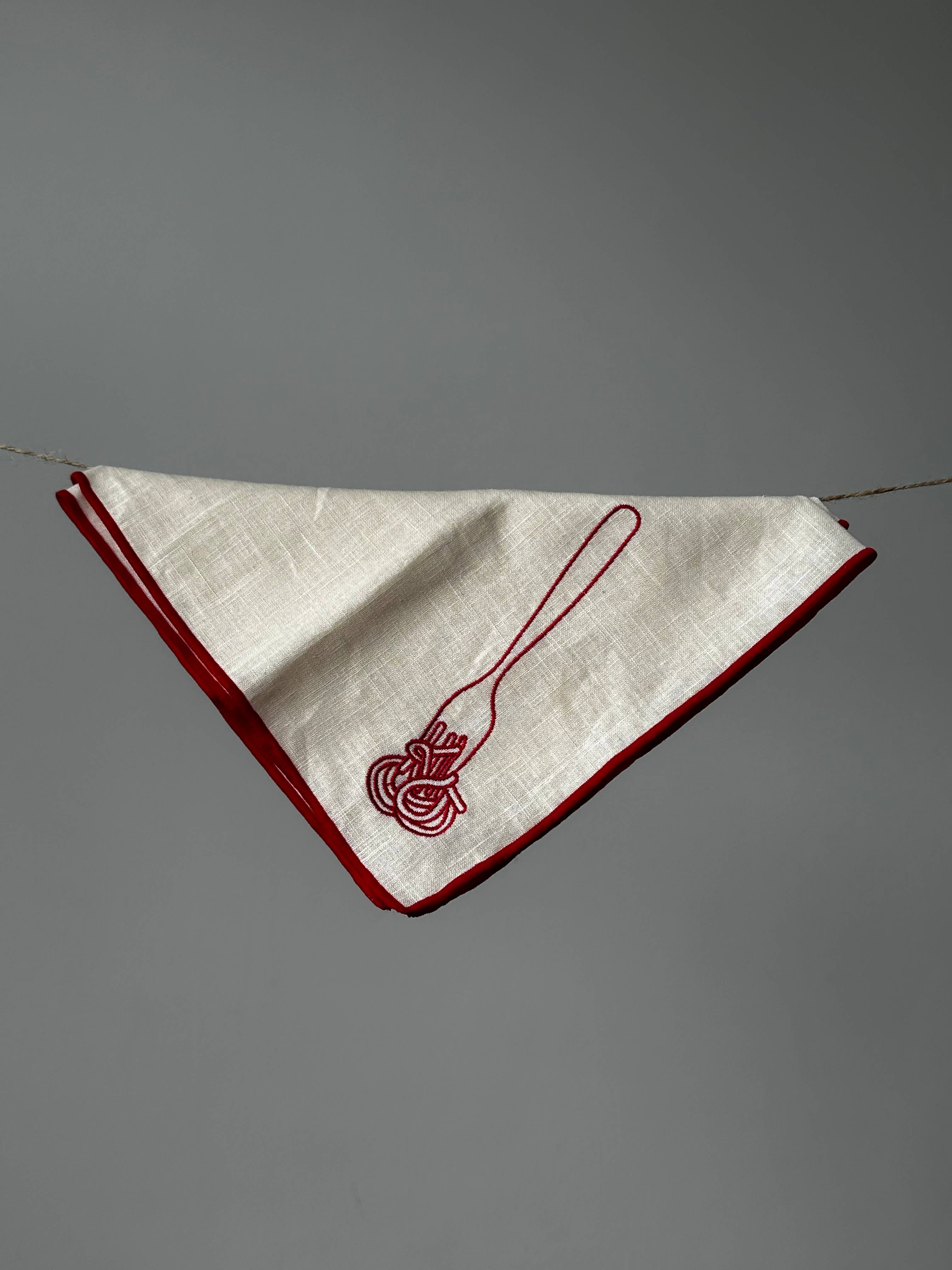 Spaghetti Linen Blend Napkins -Set of 2