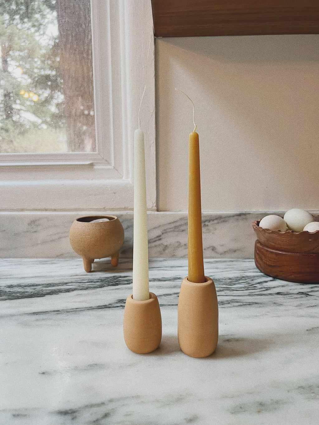 Natural Beeswax Dinner Table Taper Candles