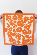 Set of 2 Hand Printed Linen Napkins in new ANITA pattern: Orange