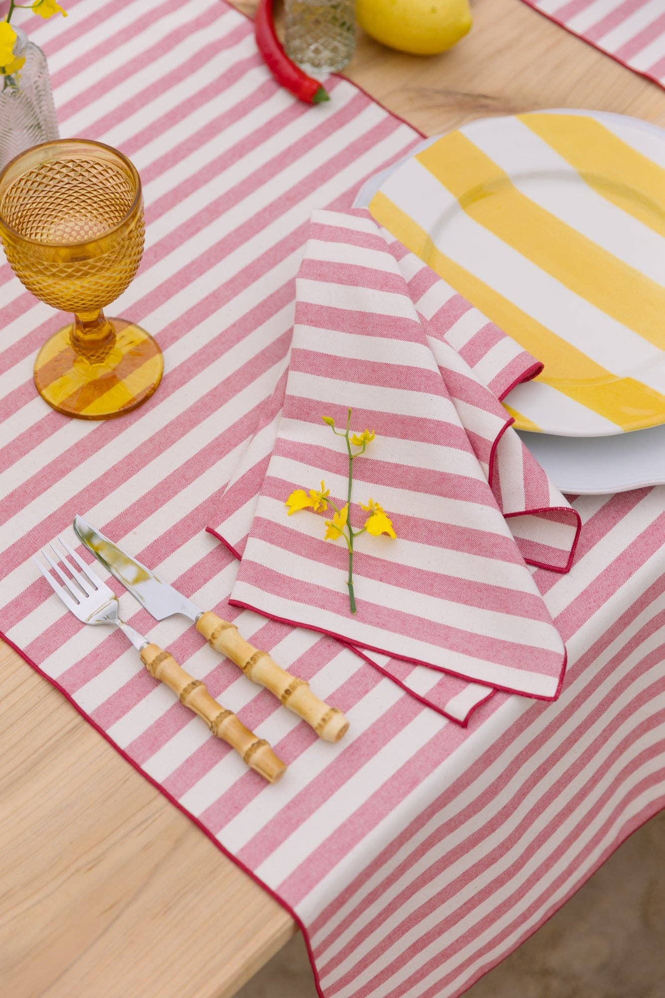 Portugal Striped Red Napkins - Set of 2